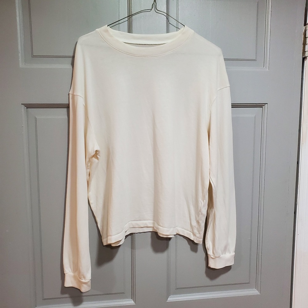 Madewell Women T-Shirt Small Long Sleeves Lightweight Crewneck Oversized Lounge
